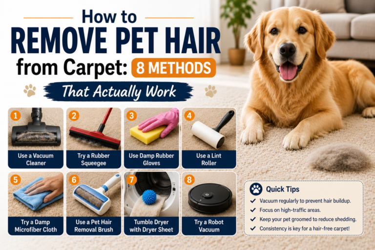 How to Remove Pet Hair from Carpet: 8 Methods That Actually Work