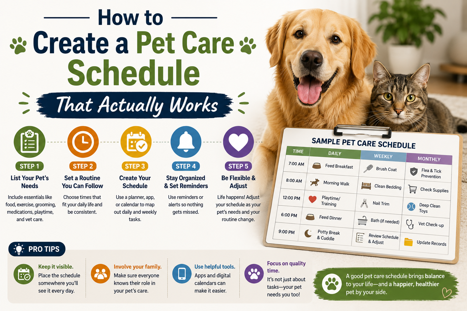 How to Create a Pet Care Schedule That Actually Works