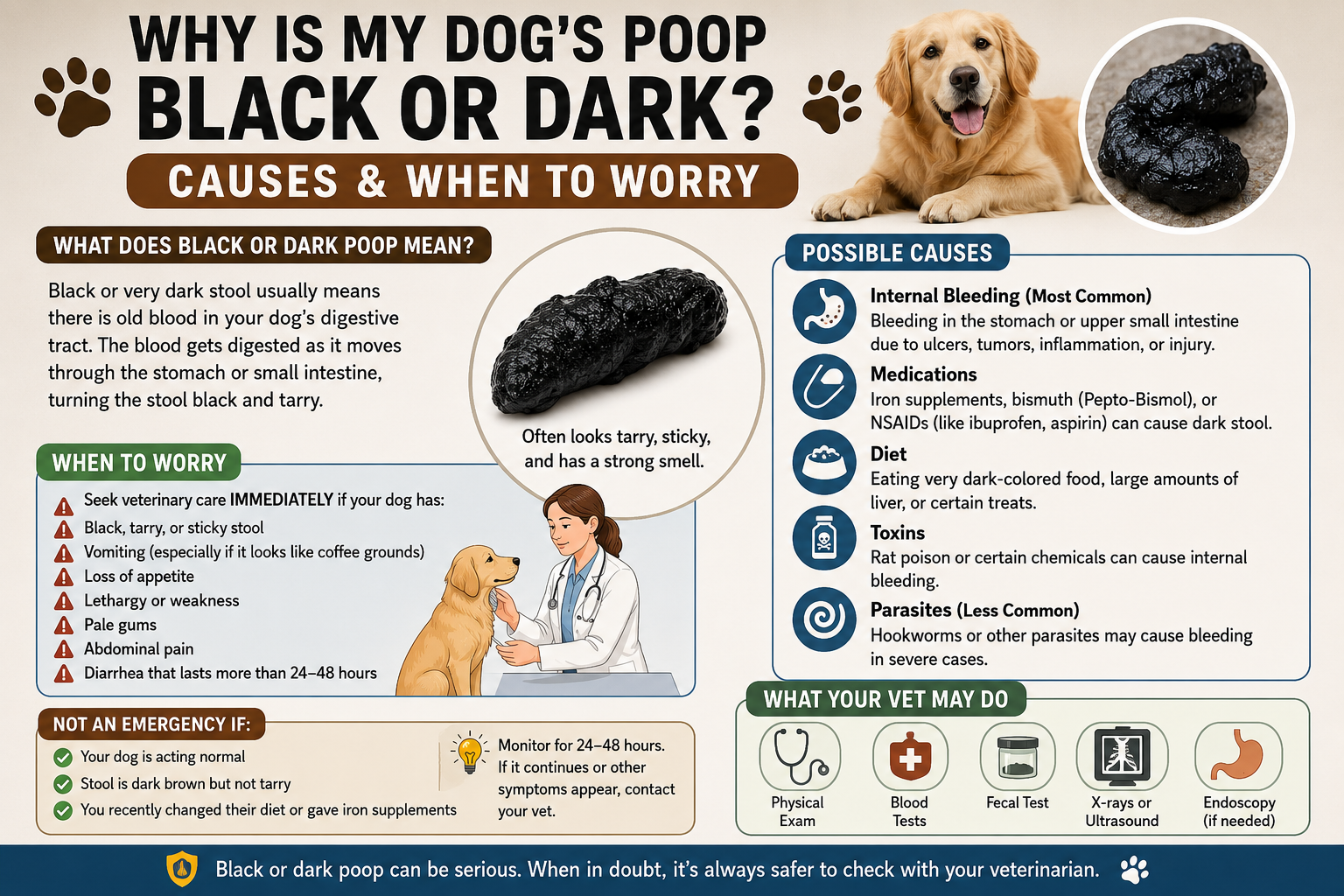 Why Is My Dog's Poop Black or Dark Causes & When to Worry