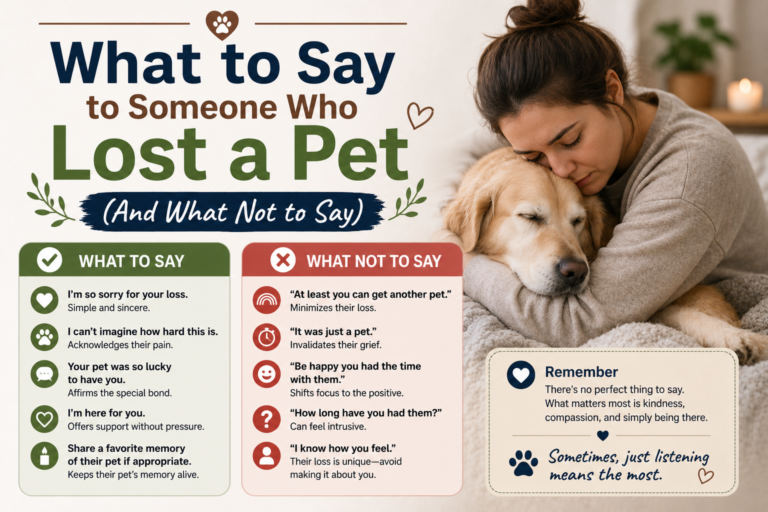 What to Say to Someone Who Lost a Pet (And What Not to Say)