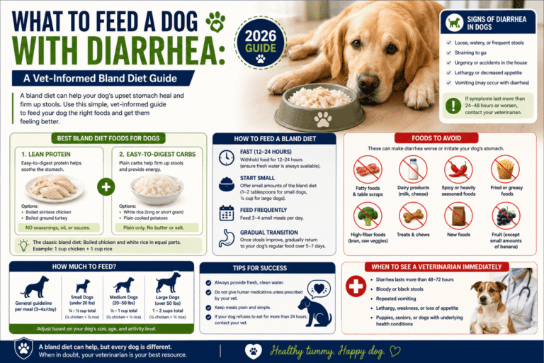 What to Feed a Dog With Diarrhea: A Vet-Informed Bland Diet Guide (2026)