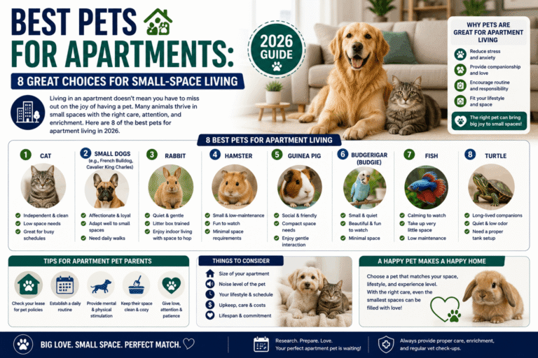 Best Pets for Apartments: 8 Great Choices for Small-Space Living (2026)