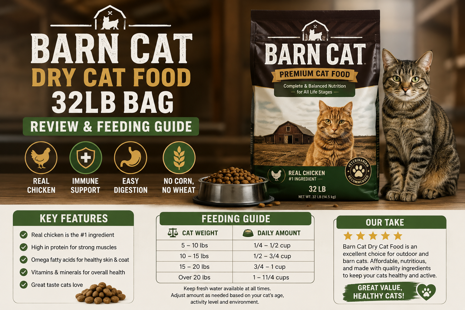 Barn Cat Dry Cat Food 32lb Bag Review and Feeding Guide