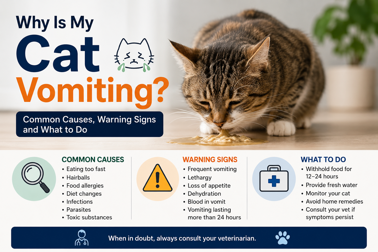 Why Is My Cat Vomiting Common Causes Warning Signs and What to Do