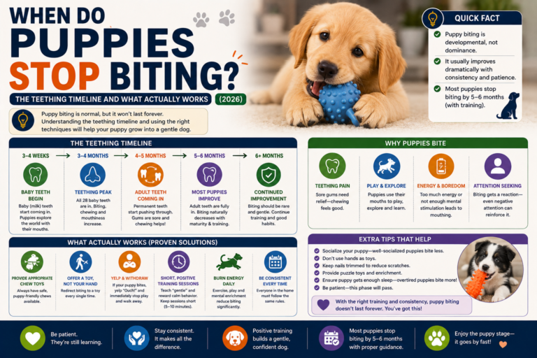 When Do Puppies Stop Biting? The Teething Timeline and What Actually Works (2026)