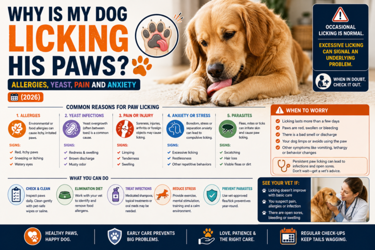 Why Is My Dog Licking His Paws? Allergies, Yeast, Pain and Anxiety (2026)