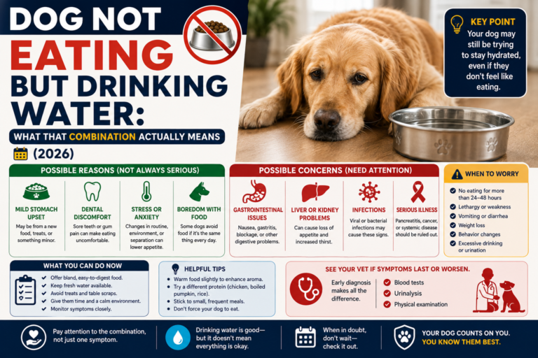 Dog Not Eating but Drinking Water: What That Combination Actually Means (2026)